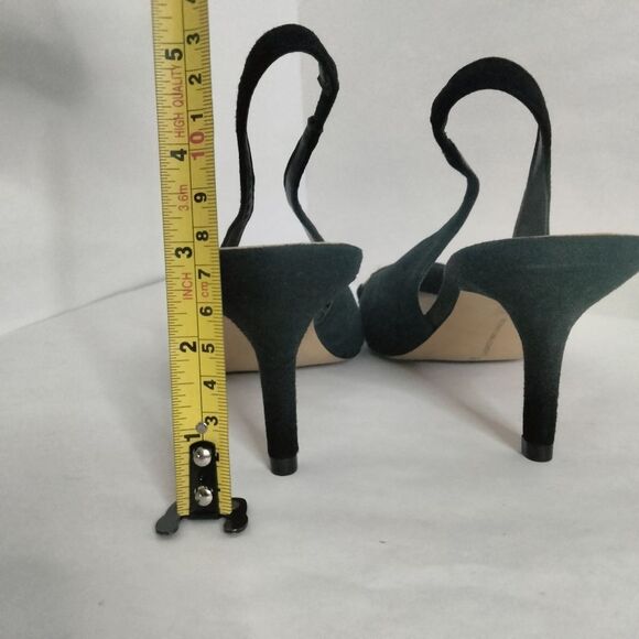 Women's Pointed Toe Kitten Heel Black Suede Shoe - Picture 4 of 8